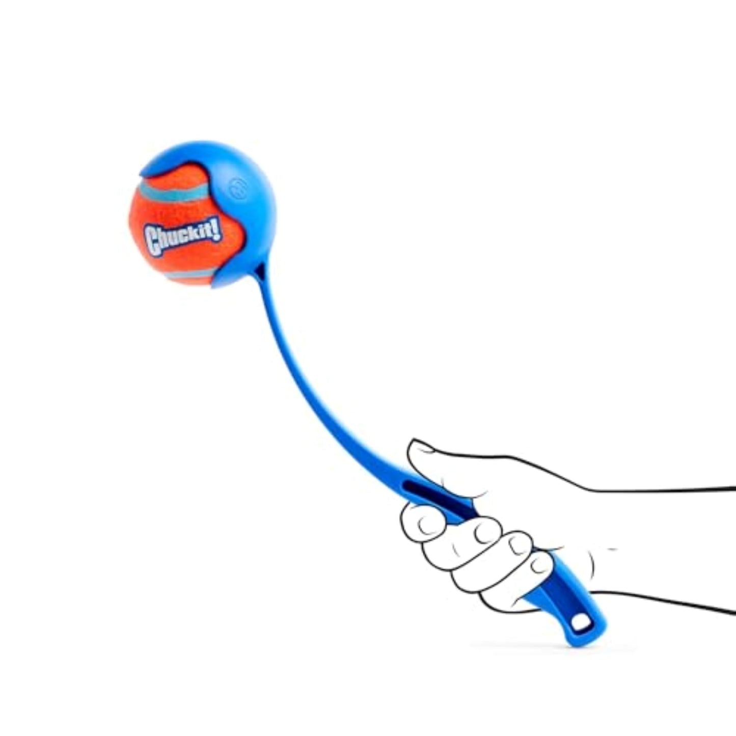 Chuckit – 12M Sportwerfer – Ballwerfer für Hunde – Ergonomischer Gummigriff