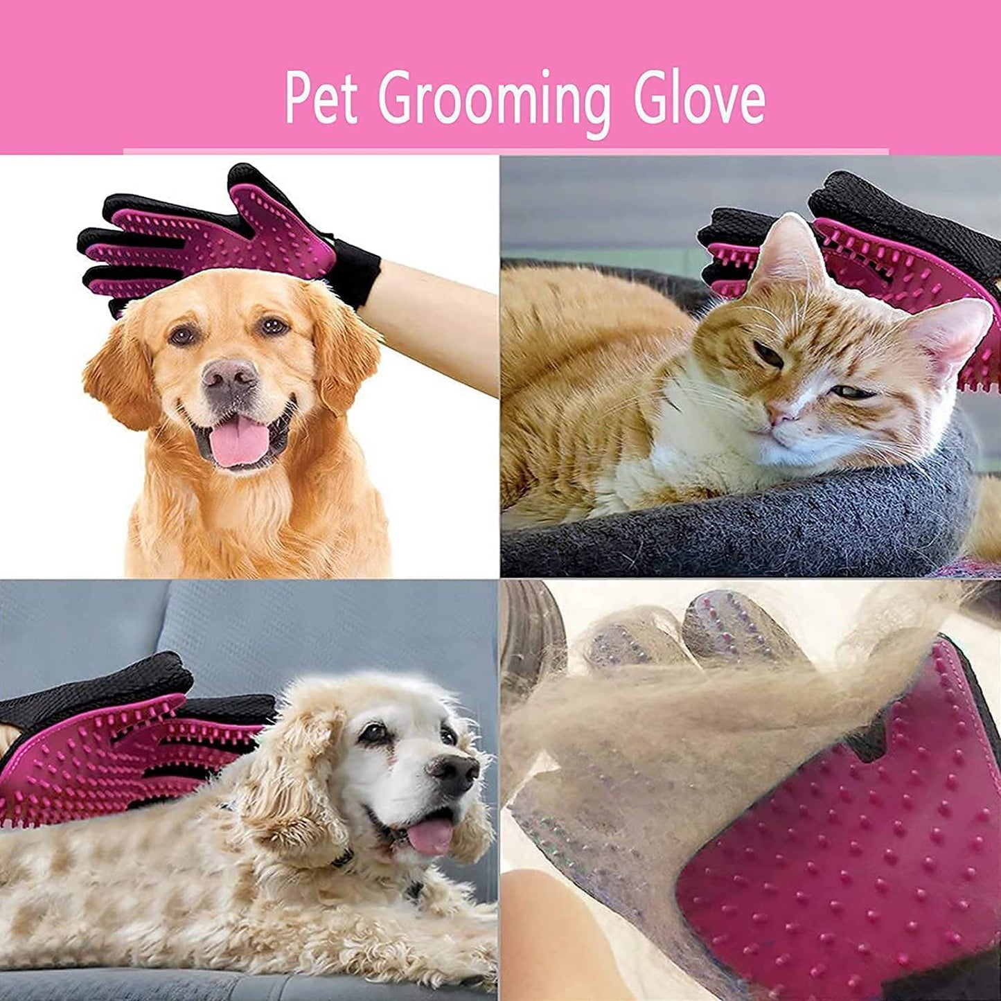 BYETOO Haustier Fellpflege Handschuh Katze Hund,2 Stück