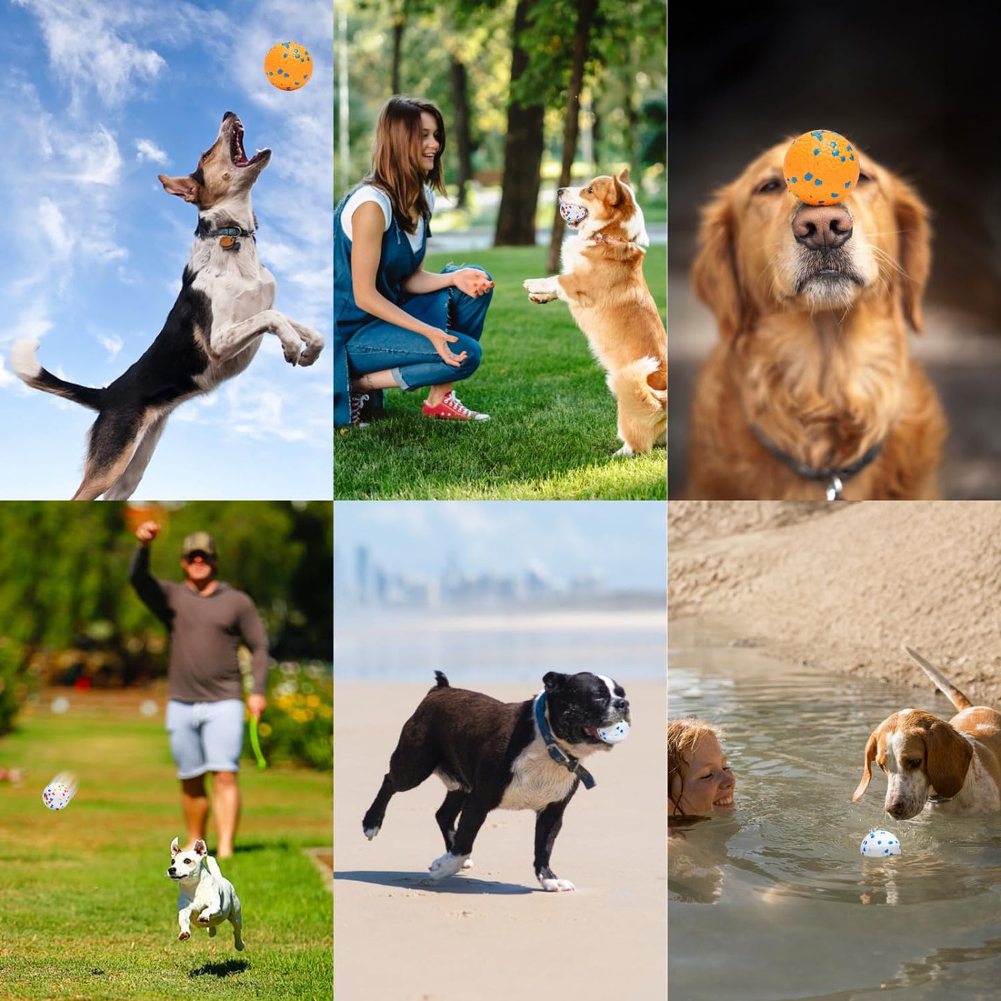 Nobleza Hundeball Unzerstörbar, 3 Stück Hundespielzeug Ball