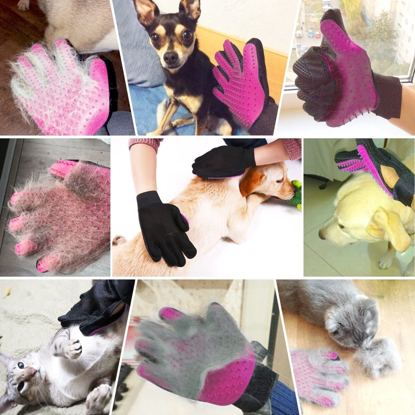 BYETOO Haustier Fellpflege Handschuh Katze Hund,2 Stück