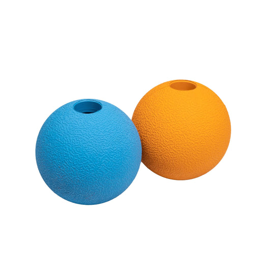 Basics Apportierbälle aus Gummi zum Spielen für Hunde, 2 Stück, 7.62 cm, Blau, Orange