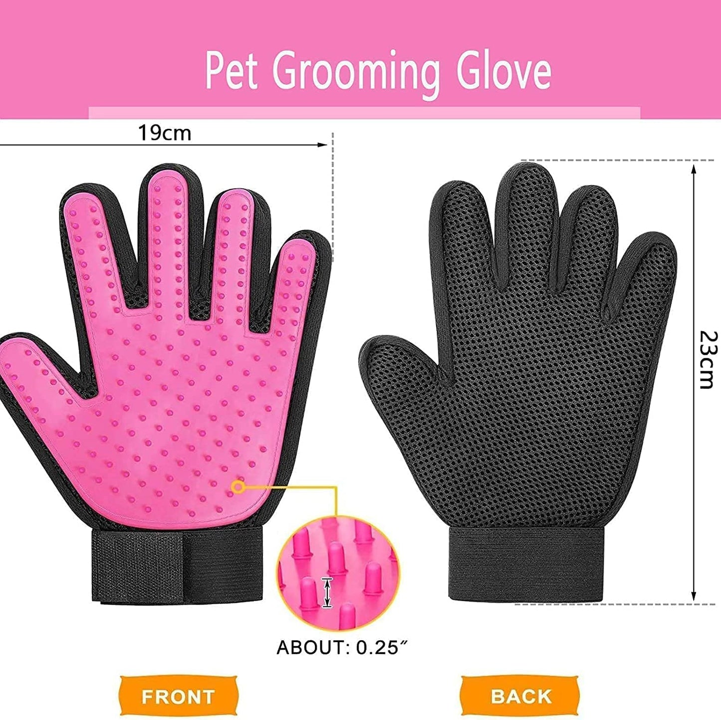 BYETOO Haustier Fellpflege Handschuh Katze Hund,2 Stück