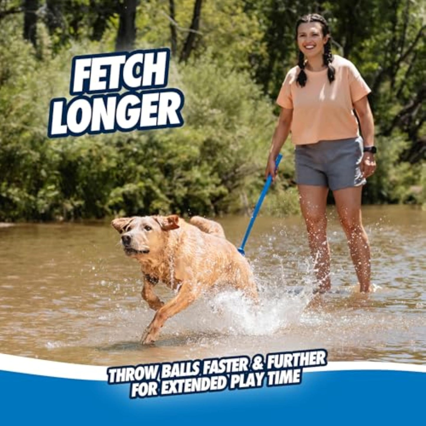 Chuckit – 12M Sportwerfer – Ballwerfer für Hunde – Ergonomischer Gummigriff